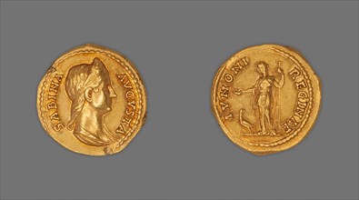 Aureus (Coin) Portraying Empress Sabina, AD 134, issued by Hadrian, Roman, minted in Rome, Rome,
