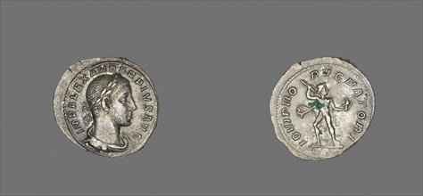 Denarius (Coin) Portraying Emperor Alexander Pius, AD 231/235, Roman, Rome, Silver, Diam. 2 cm, 3