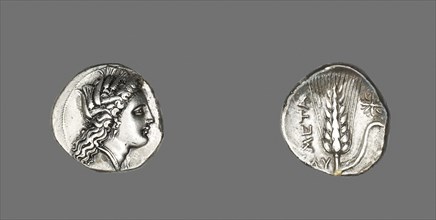 Stater (Coin) Depicting the Goddess Kore, 330/300 BC, Greek, minted in Metapontum, Italy,