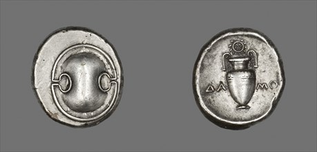 Stater (Coin) Depicting a Shield, 379/338 BC, Greek, minted in Thebes, Thebes, Silver, Diam. 2.5