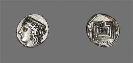 Drachm (Coin) Depicting the Goddess Hera, 350/220 BC, Greek, minted in Knossos, Crete, Knossos,