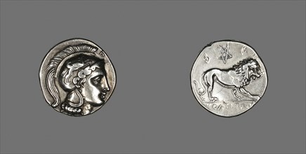 Stater (?) (Coin) Depicting the Goddess Athena, 4th/mid–3rd century BC, Greek, Velia, Silver, Diam.
