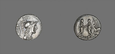 Denarius (Coin) Depicting the Goddess Minerva, 87 BC, Ancient Italian (Marsic Confederation),