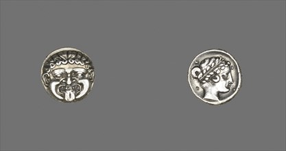 Drachm (Coin) Depicting the Gorgon Medusa, 411/356 BC, Greek, minted in Neapolis, ancient Macedon,