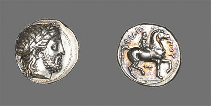 Tetradrachm (Coin) Depicting the God Zeus, Reign of Phillip II (359–336 BC), Greek, minted in
