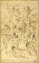 The Martyrdom of Saint Stephen, c. 1660, Pietro da Cortona, Italian, 1596-1669, Italy, Pen and