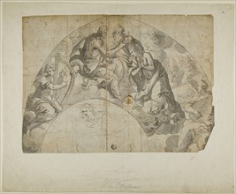 Spandrel Design for Coronation of Virgin, n.d., Unknown Artist (possibly German or Sienese, 16th