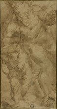 Mars and Cupid, c. 1550, Luca Cambiaso, Italian, 1527-1585, Italy, Pen and brown ink with brush and