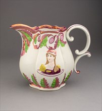 Pitcher with Images of Prince Leopold and Princess Charlotte, 1810/20, England, Staffordshire,