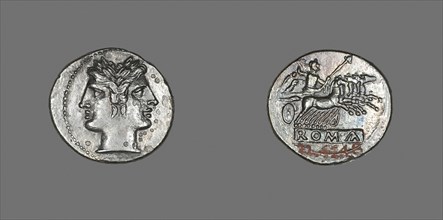 Didrachm (Coin) Depicting the God Janus, 225/214 BC, Roman, Roman Empire, Silver, Diam. 2.3 cm, 6