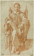 Seated Youth Wearing a Monk’s Habit: Study for Saint Benedict, 1590, Bartolomeo Cesi, Italian,