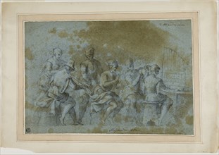 Concert Scene, n.d., Florentine or North Italian, Late 16th Century, Italy, Black chalk heightened
