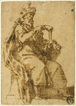 Samuel Enthroned, 1586/89, Cesare Nebbia, Italian, 1536-1614, Italy, Pen and brown ink with brush
