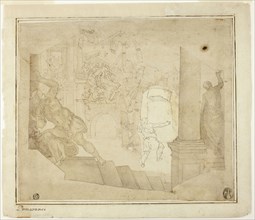 Death of Samson, n.d., probably Italian, Late 16th Century, Italy, Pen and brown ink with brush and