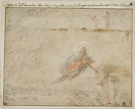 The Dream of Cecco Bravo, n.d., Cecco Bravo, Italian, 1607-1661, Italy, Black and red chalk, on tan