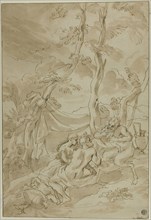 Bacchanale, with Satyr Playing Reeds, n.d., Circle of Bartolomeo Biscaino (Italian, 1632-1657), or
