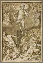 Study for the Resurrection, c. 1574, Santi di Tito, Italian, 1536-1603, Italy, Pen and brown ink,