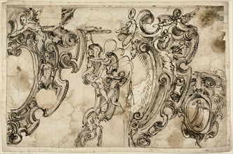 Sketches of Decorative Motifs (recto), Sketch of Decorative Motif (verso), 1629/60, Attributed to