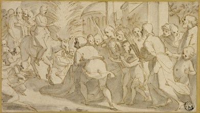 Christ Entering Jerusalem, 1595/99, Andrea Boscoli, Italian, 1560-1608, Italy, Pen and brown ink,