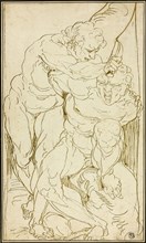 Apollo Flaying Marsyas, c. 1545, Attributed to Luca Cambiaso, Italian, 1527-1585, Italy, Pen and