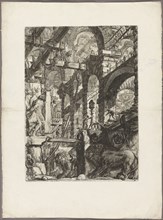 The Lion Bas-Reliefs, plate 5 from Imaginary Prisons, 1761, Giovanni Battista Piranesi, Italian,