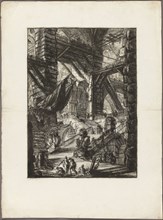 The Staircase with Trophies, plate 8 from Imaginary Prisons, 1761, Giovanni Battista Piranesi,