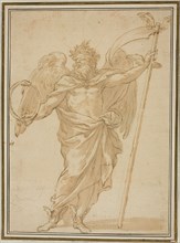 Father Time, n.d., Attributed to Alessandro Algardi, Italian, 1598–1654, Italy, Pen and brown ink