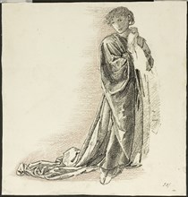 Kneeling Draped Figure, c. 1865–70, Sir Edward Burne-Jones, English, 1833-1898, England, Graphite