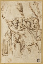 Carnival Figures, n.d., Attributed to Antonio Carracci (Italian, 1583-1618), or possibly Agostino