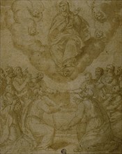 Assumption of the Virgin, n.d., Italian, Second half of the 16th Century, Italy, Pen and brown ink