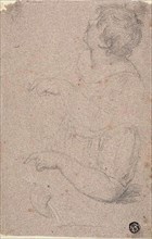 Half-Length Sketch of Child in Profile to Left, with Sketches of Right Arm and Left Hand, n.d.,