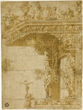 Design for Tomb with Canopy, c. 1550, Attributed to Marco Marchetti, called Marco da Faenza,