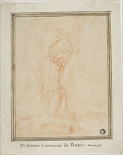 Saint Sebastian, c. 1639, Attributed to Simone Cantarini, Italian, 1612-1648, Italy, Red chalk on