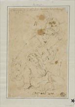 Two Peasants with Donkey, n.d., Attributed to or possibly after Michelangelo Cerquozzi, Italian,