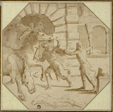 Hercules Felling King Diomedes, 1540/46, Giulio Pippi, called Giulio Romano, Italian, c. 1499-1546,