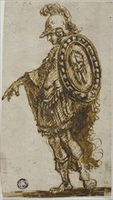 Standing Warrior with Shield, 1750, Attributed to Stefano della Bella, Italian, 1610-1664, Italy,