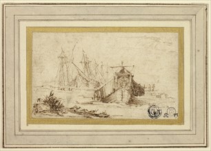 A Tuscan Galley and Other Vessels Near the Shore, 1634/37, Stefano della Bella, Italian, 1610-1664,