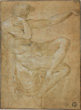 Seated Male Nude with Outstretched Left Arm, n.d., Unknown Artist (Italian, late 16th century), or