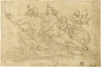 Triton, Nereid, and Putti, n.d., Giuseppe Mazzuoli, called Il Bastarolo, Italian, c. 1536-1589,
