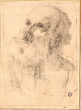 Head of an Old Man, n.d., Bartolomé Estéban Murillo, Spanish, 1618-1682, Spain, Black chalk