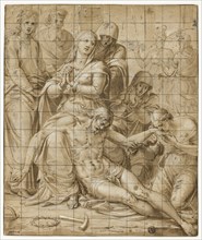 Deposition, 1540/46, Luca Penni, Italian, 1500/04-1557, Italy, Pen and brown ink and brush and