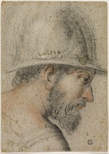 Profile Head of a Soldier with Helmet, 1588/96, Attributed to Gabriele Caliari, Italian, 1568-1631,