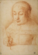 Young Woman Writing or Drawing, n.d., Attributed to Elisabetta Sirani, Italian, 1638-1665, Italy,