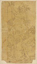 Neptune and Triton, n.d., Unknown Artist, German, late 16th century, Germany, Black crayon on tan