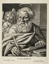 Saint Matthew, n.d., Cornelis Visscher, Dutch, c. 1629-1658, Holland, Engraving on ivory paper, 260