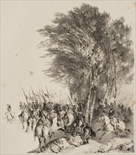 Lancers on the March, 1831, Nicolas Toussaint Charlet (French, 1792-1845), printed by François le