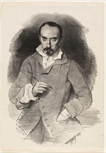 Self-Portrait, c. 1835, Achille Devéria, French, 1800-1857, France, Lithograph in black on