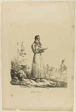 Portrait of Carle Vernet, Standing and Drawing, 1818, Horace Vernet, French, 1789-1863, France,