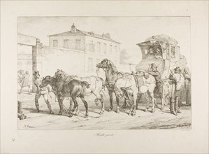 Mail Coach, 1818, Horace Vernet (French, 1789-1863), printed by Francois Seraphin Delpech (French,