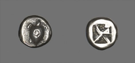 Stater (Coin) Depicting a Sea Turtle, about 650/600 BC, Greek, Greece, Silver, Diam. 2 cm, 12.05 g